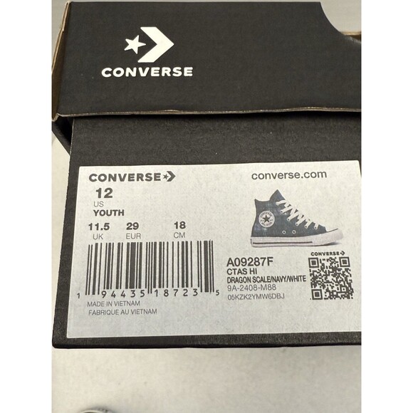 New Converse Chuck Taylor All Star Plaid High Tops Youth Sz 12 Lace Up Stars - Picture 12 of 12